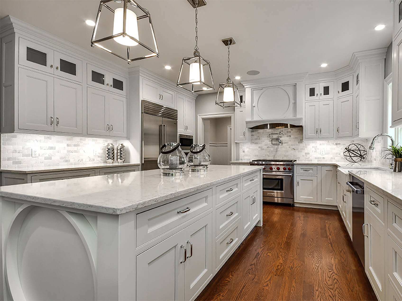 Inset White kitchen cabinets